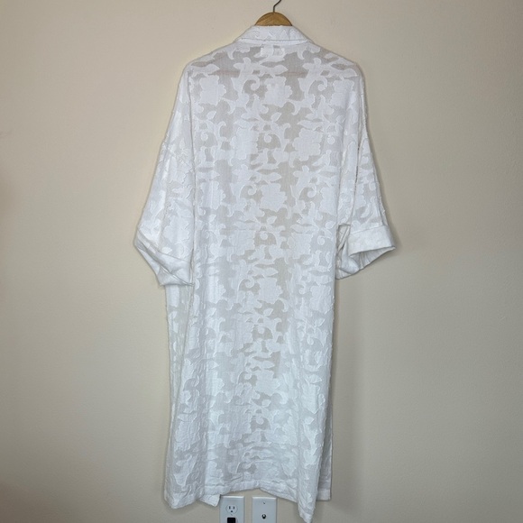 Anthropologie Textured Collared Kimono in White One Size - Picture 11 of 11